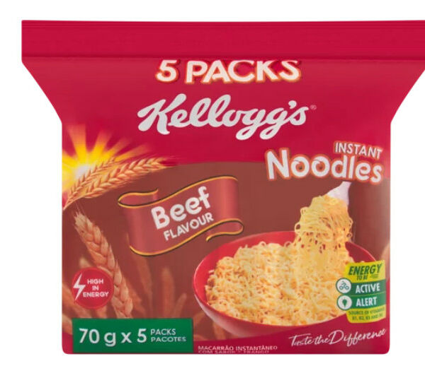 Kelloggs Beef Noodles Mulitpack 5s