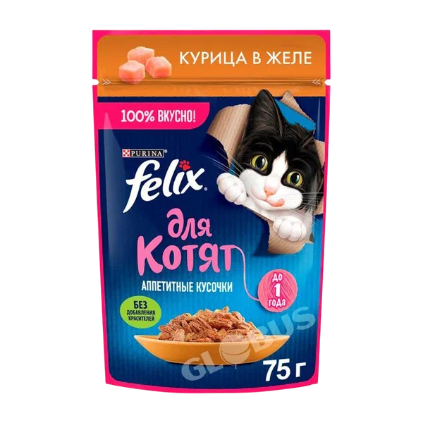 Корм д/ котят Felix курица/желе 75г