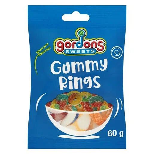 Gordons Sweets Gummy Rings 60g