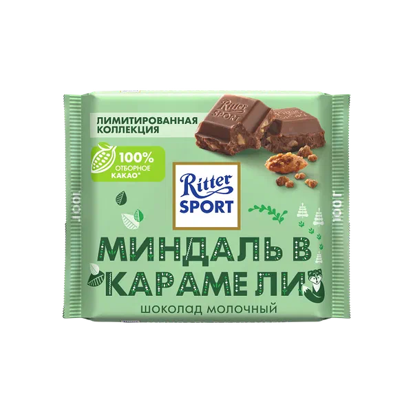 Ritter Sport сүт бадам карамель шоколады 100г
