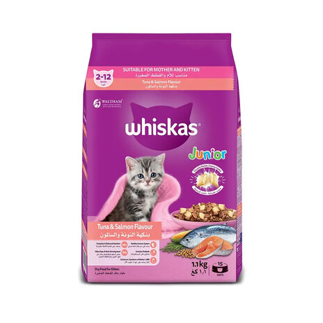 Whiskas Tuna  Salmon Flavour Junior Catfood1.1Kg