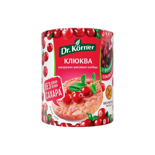 Хлебцы Dr.Korner кукуруз/рисовые клюква 90г