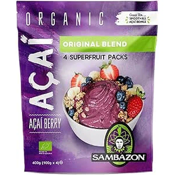 SAMBAZON UNSWEETENED ORGANIC ACAI BERRY PUREE 400G