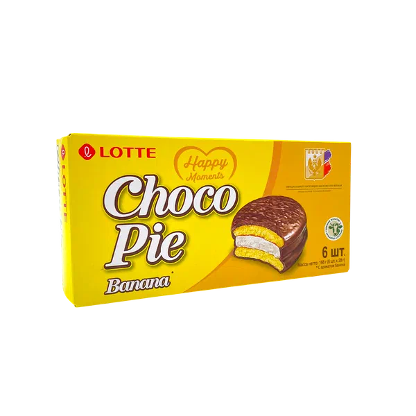 Печенье Lotte Choco pie Banana 6шт 168г