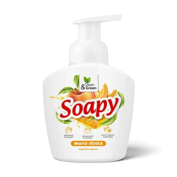 Мыло-пенка Soapy персик-дыня жидк дозатор 400мл