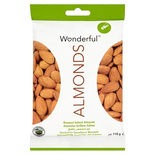 WONDERFUL ALMOND RSTD&SLTD115G - ROASTED AND SALTED WONDERFUL ALMONDS