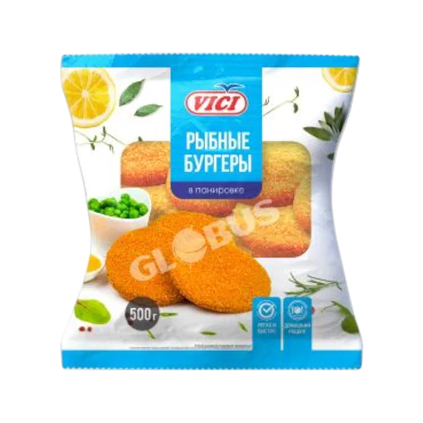 Рыбные бургеры Vici Любо Есть в панировке 500г Плаза
