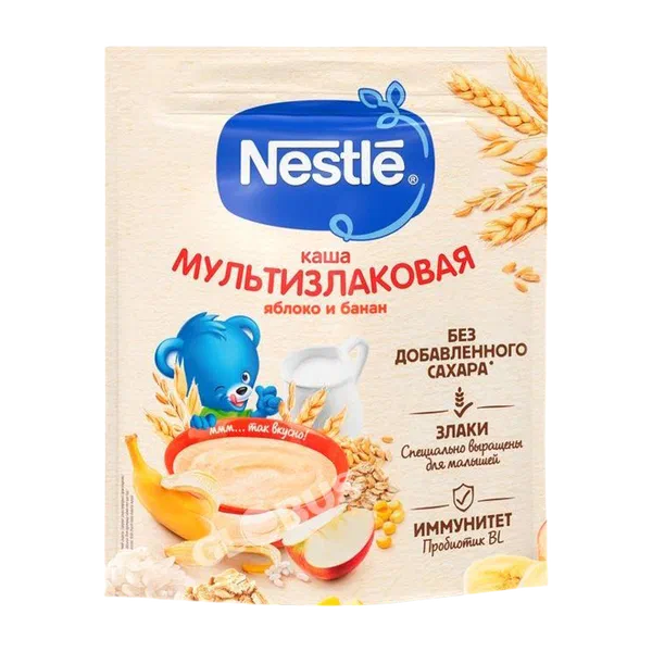 Каша дет. Nestle молоч. мультизлак. ябл/бан с 6мес 200г д/п