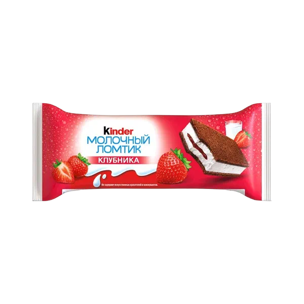 Батончик Kinder молочный ломтик клубника 30г Ferrero