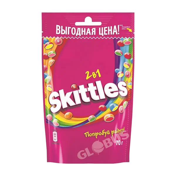 Драже Skittles жеват 2в1 70г Mars