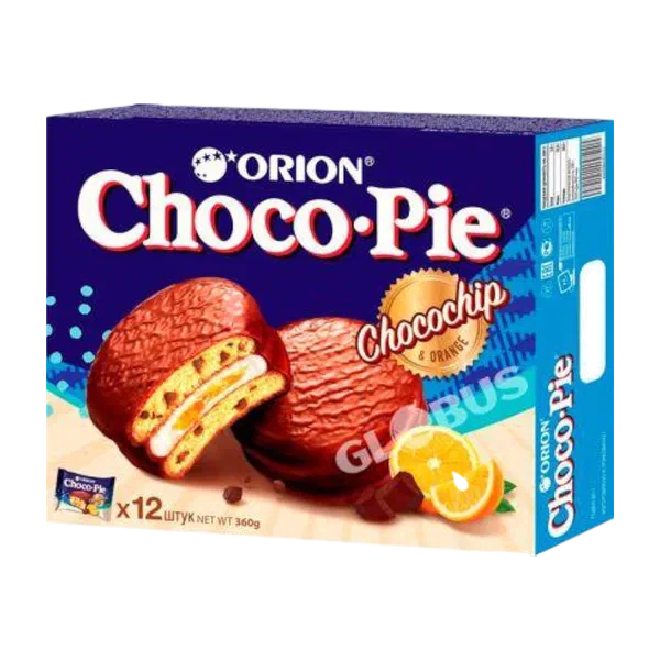 Печенье Orion Choco Pie chocochip orange 12шт 360г
