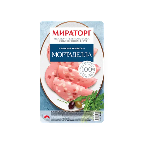 Колбаса Мираторг Мортаделла нарезка охл.100г в/у РЦ