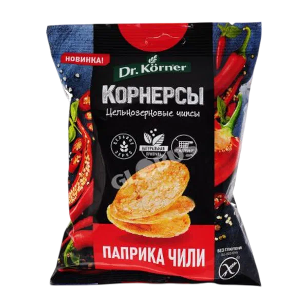 Чипсы Dr.Korner кукурузно-рисовые паприка/чили 50г