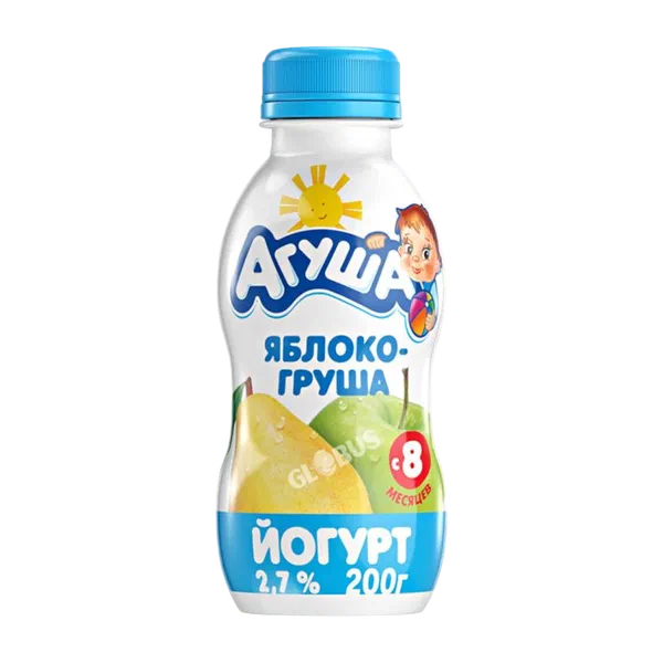 Агуша ичиле турган балдар йогурту алма/алмурут 2,7% 180мл
