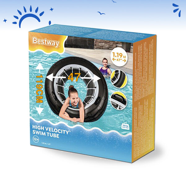 Bestway Large Black Swim Float With Handle 119 Cm 26-36102