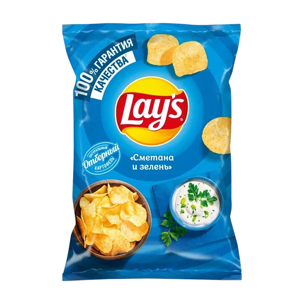 Чипсы Lay's сметана с зеленью 140г п/п Фрито Лей Россия 18