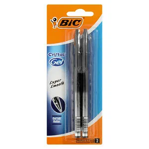 BIC Crystal Gel Roller Black Pen 2-Pack