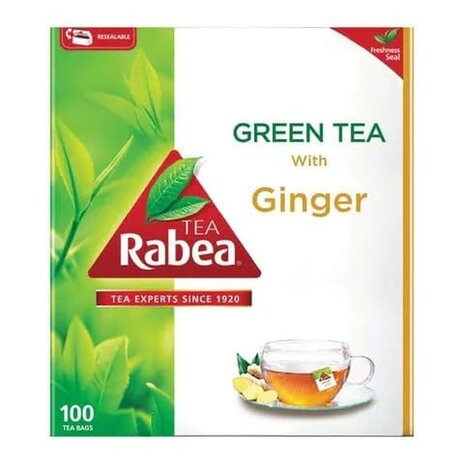 Rabea Green Tea With Ginger 100 Bags 1.6 Gm