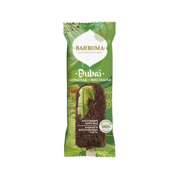 Мороженое Bahroma Эскимо фисташ. Dubai в шок. с кадаифом 90г