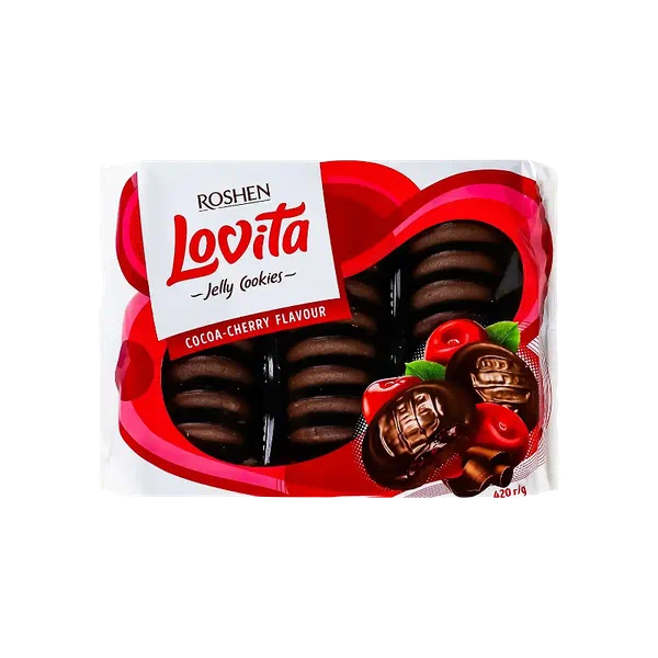 Печенье Roshen Lovita Jelly cookies сдобн. малина 420г