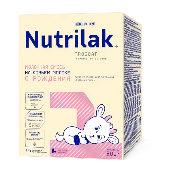 Смесь дет. Nutrilak 1 Premium на козьем молоке с рож. 600г