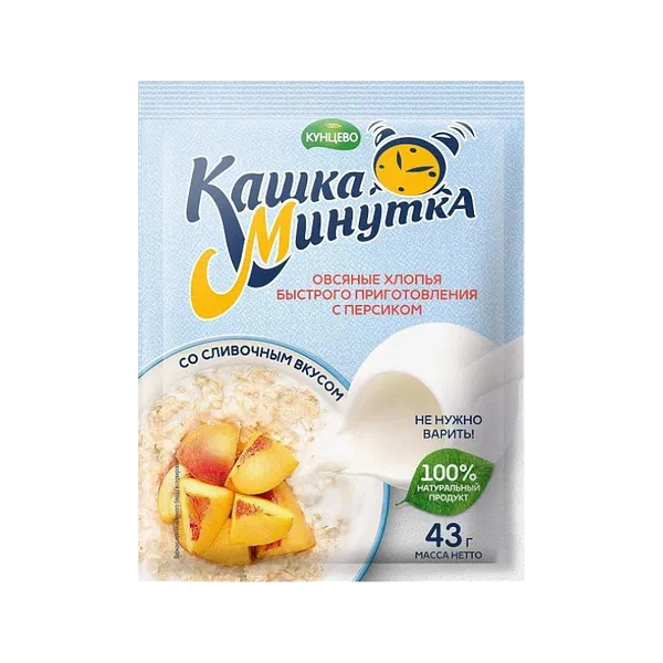 Каша Минутка персик со сливками 43г