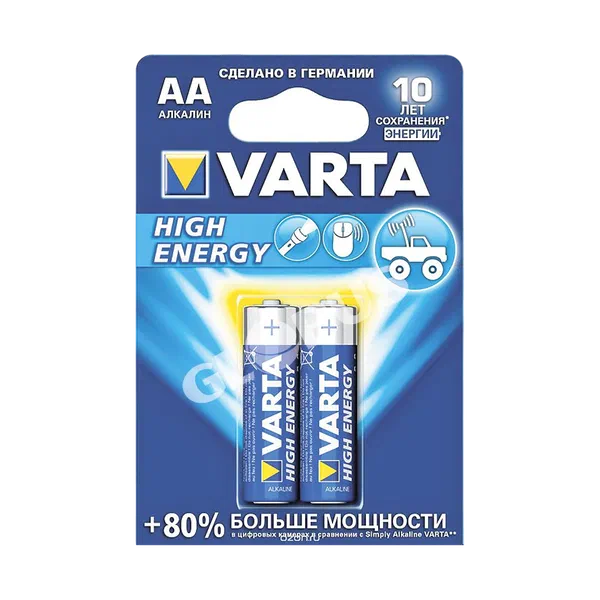 Varta High Energy батарейкалары AA 2 д. 