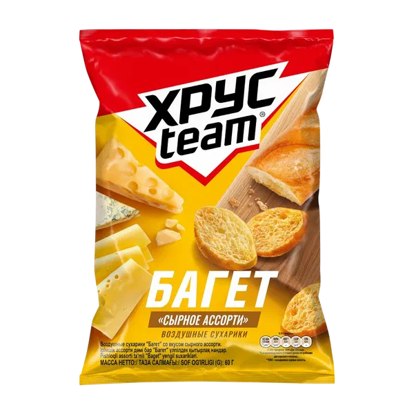 Сухарики Хрусteam багет сырное ассорти 60г Фрито Лей Россия