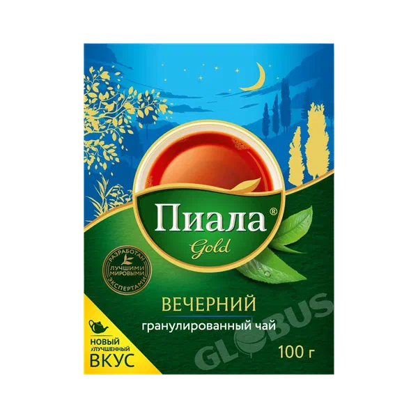 Чай Пиала Gold Вечерний с бергамотом гранул 100г