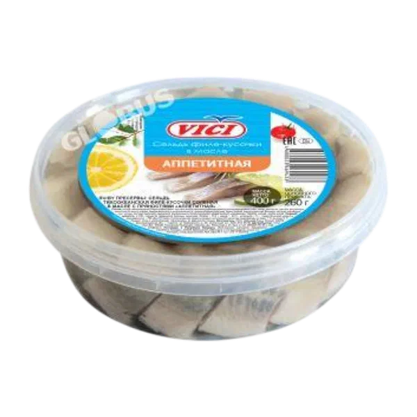 Vici сельдь майдагы балыгы 400г п/б