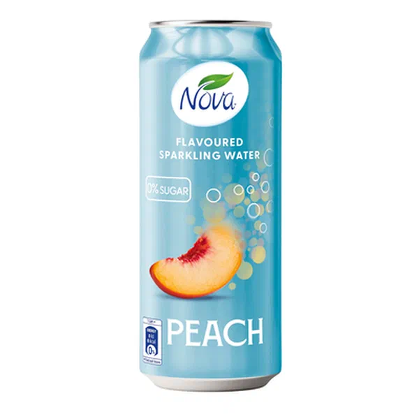 NOVA PEACH FLAVORED SPARKLING NATURAL MINERAL WATER 250ML