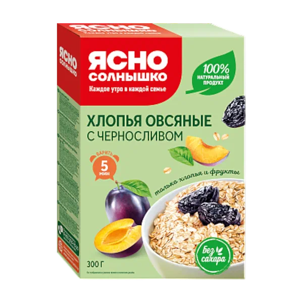 Хлопья Ясно Солнышко овсяные с черносливом 300г