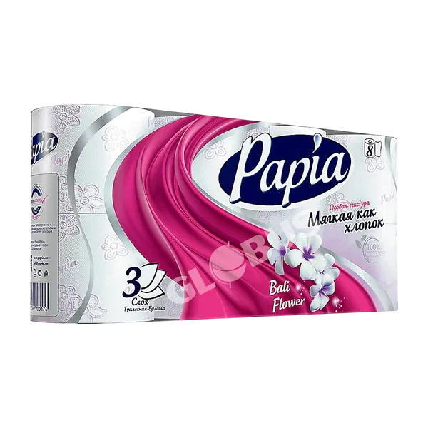 Бумага туал Papia цвета Бали 3cл 8рул