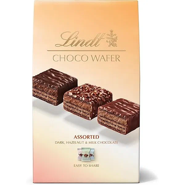 LINDT CHOCO WAFER ASSORTED 138G - ASSORTED CHOCOLATE WAFER COLLECTION