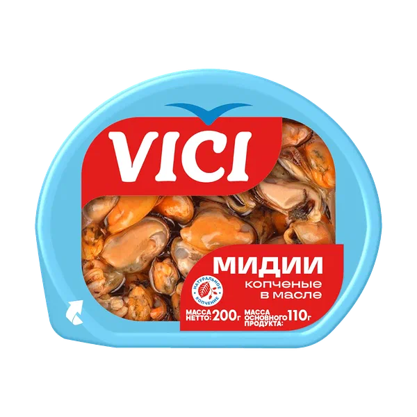 Мидии Vici копчен в масле 200г