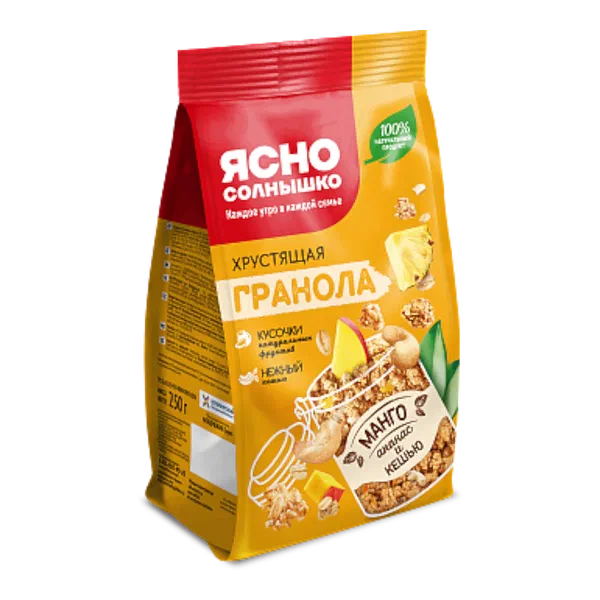 Гранола Ясно Солнышко манго/ананас/кешью 250г