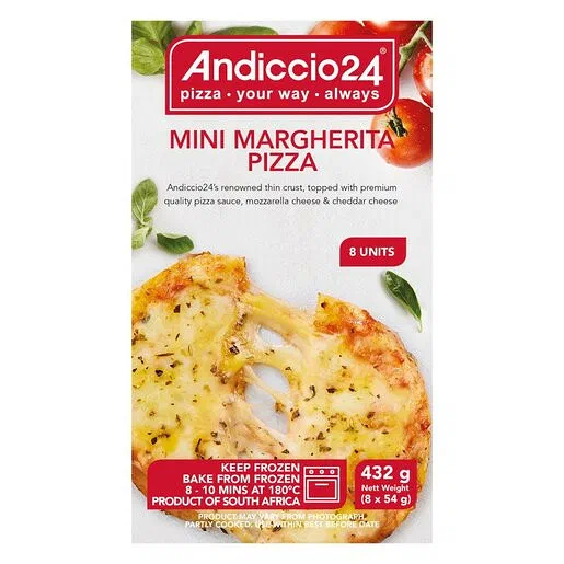 Andiccio24 Mini Margherita Pizza 432g 8 Pack