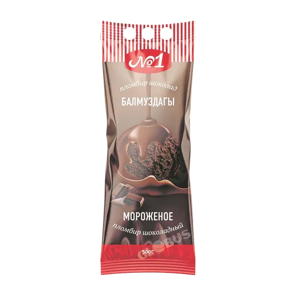 Мороженое №1 пломбир шоколадный 500г PL1 ЗМЖ