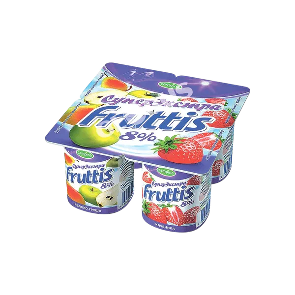 Йогурт Fruttis ябл/груш/клубн 8% 115г Campina 24