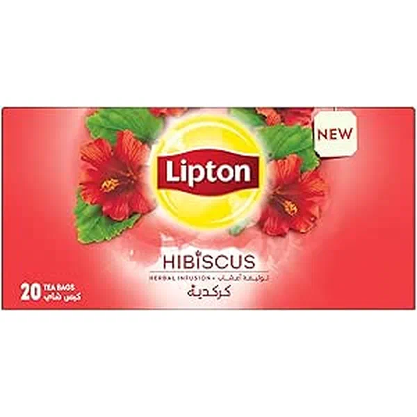 LIPTON HIBISCUS HERBAL INFUSION NATURALLY CAFFEINE FREE 20TB