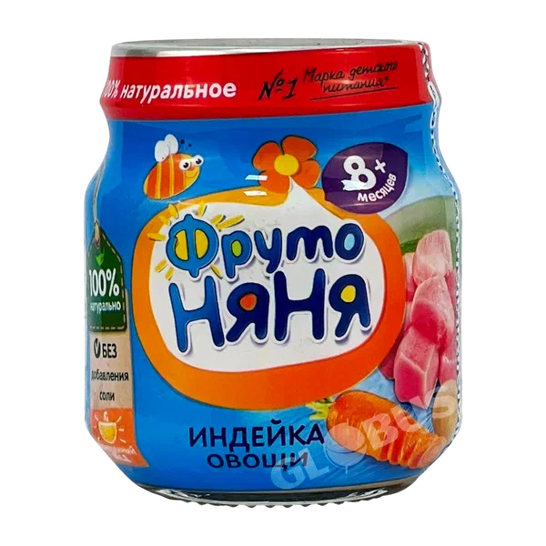 Пюре дет. Фруто Няня индейка/овощ. с 8мес 100г ст/б