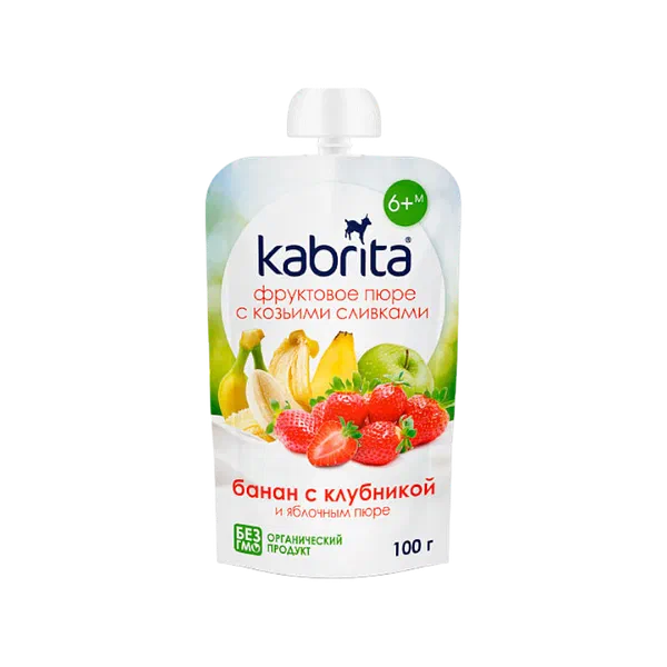 Пюре дет. Kabrita фрукт банан/клуб/ябл 100г д/п