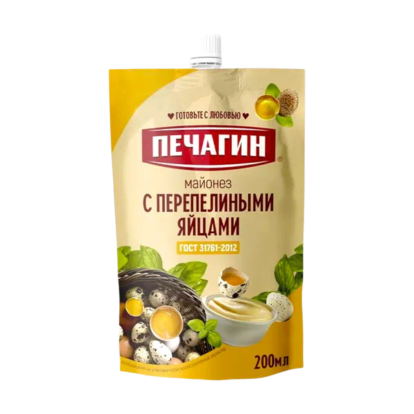 Майонез Печагин с перепел яйцами 50% 200мл д/п