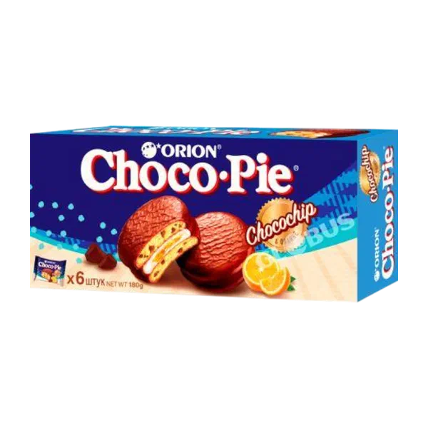 Печенье Orion Choco Pie chocochip orange 6шт 180г
