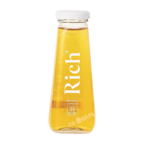 Сок Rich Яблочный осветл 0,2л ст/б Россия 12