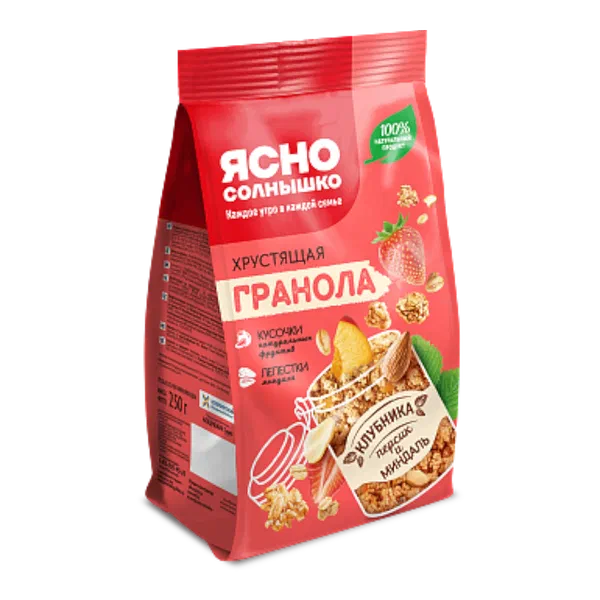 Гранола Ясно Солнышко клубн/персик/миндаль 250г