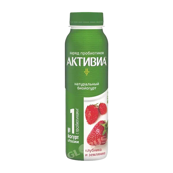 Йогурт питьевой Danone Активиа клубн/земл 2,1% 260г п/б