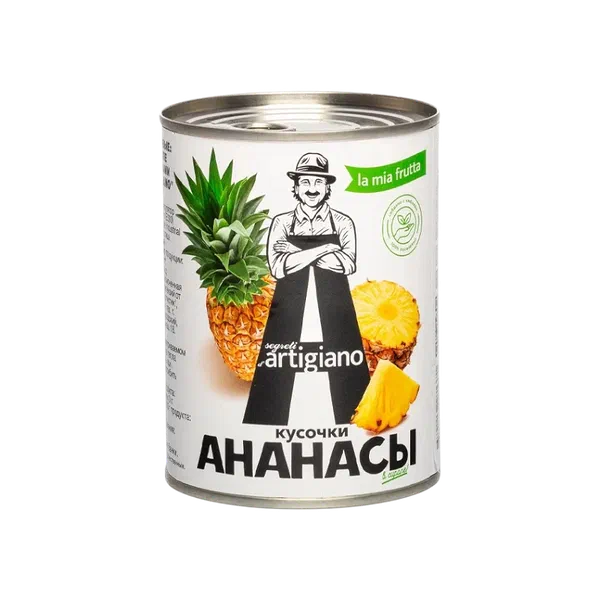 Artigiano кесилген ананастары конс. 580мл ж/б