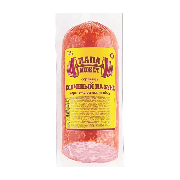 Колбаса Папа может Сервелат Копченый на буке 350г в/у