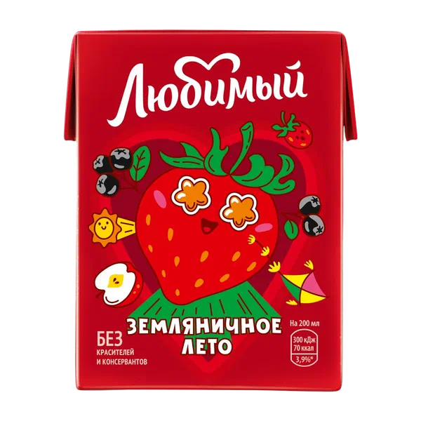 Напиток сокосодержащий Любимый Земляничное лето 0,2л т/п ВБД Кыргызстан 27